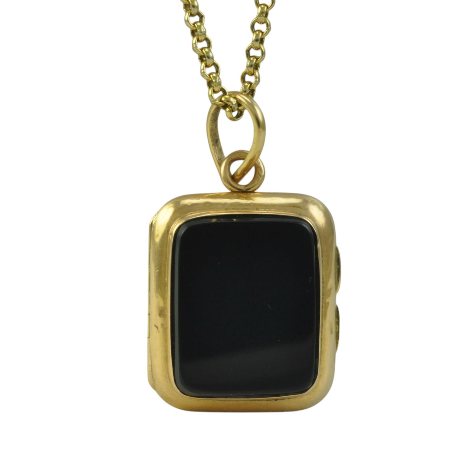 Antique 18ct Onyx Rectangle Locket