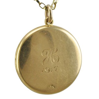 Antique 15ct Round Locket Engraved ‘H’