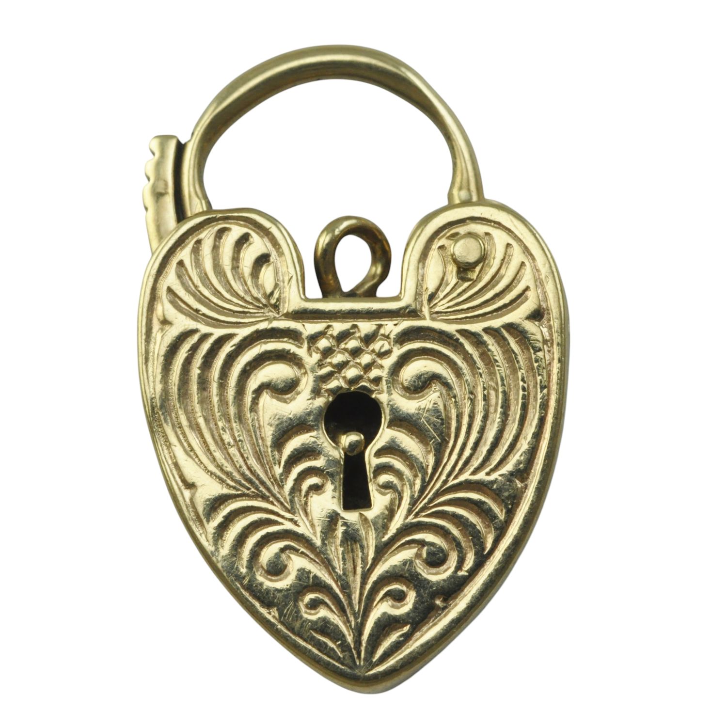 9ct Gold Floral Heart Padlock