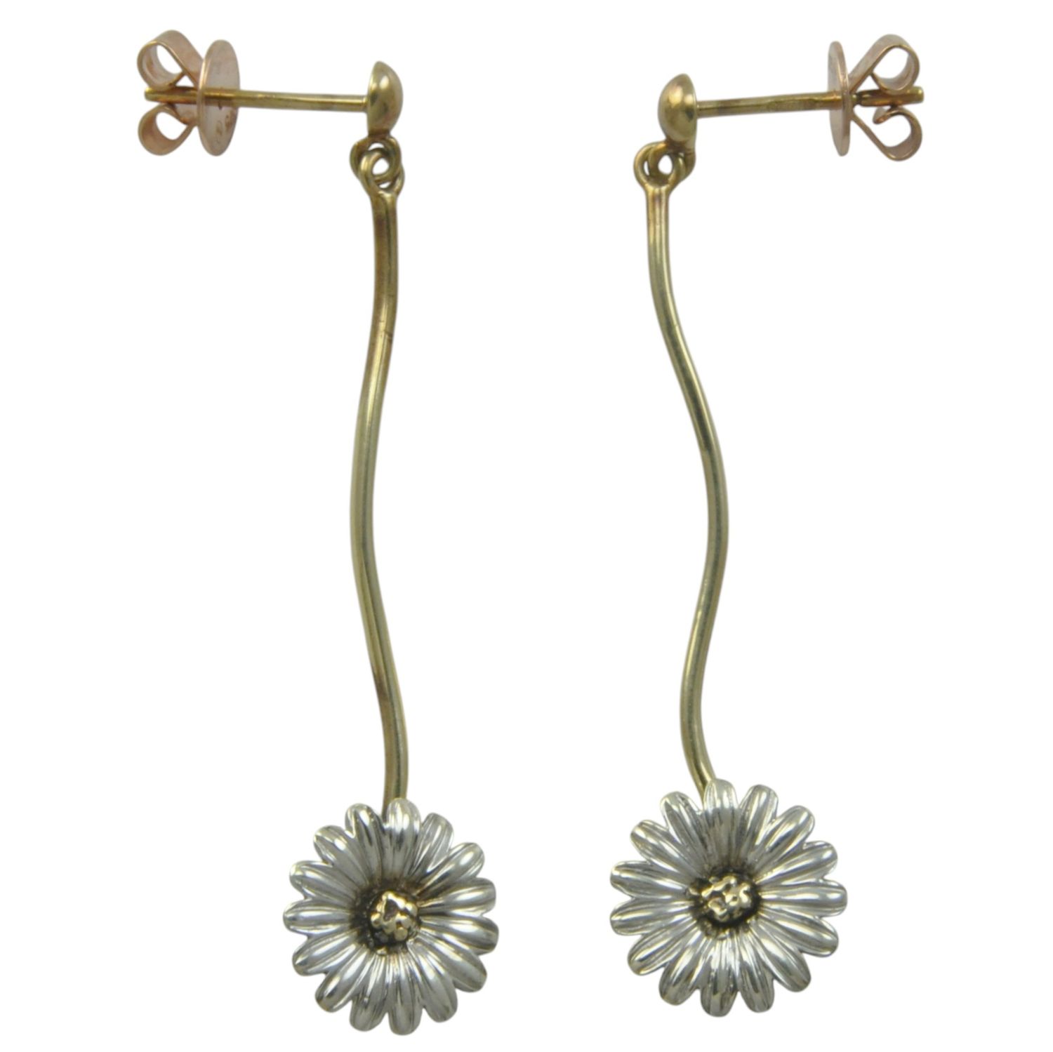 9ct Gold Daisy Drop Earrings