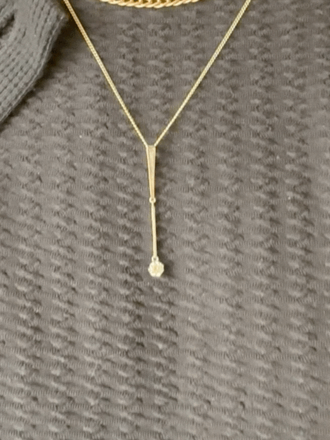 1970s Platinum Diamond Drop Pendant