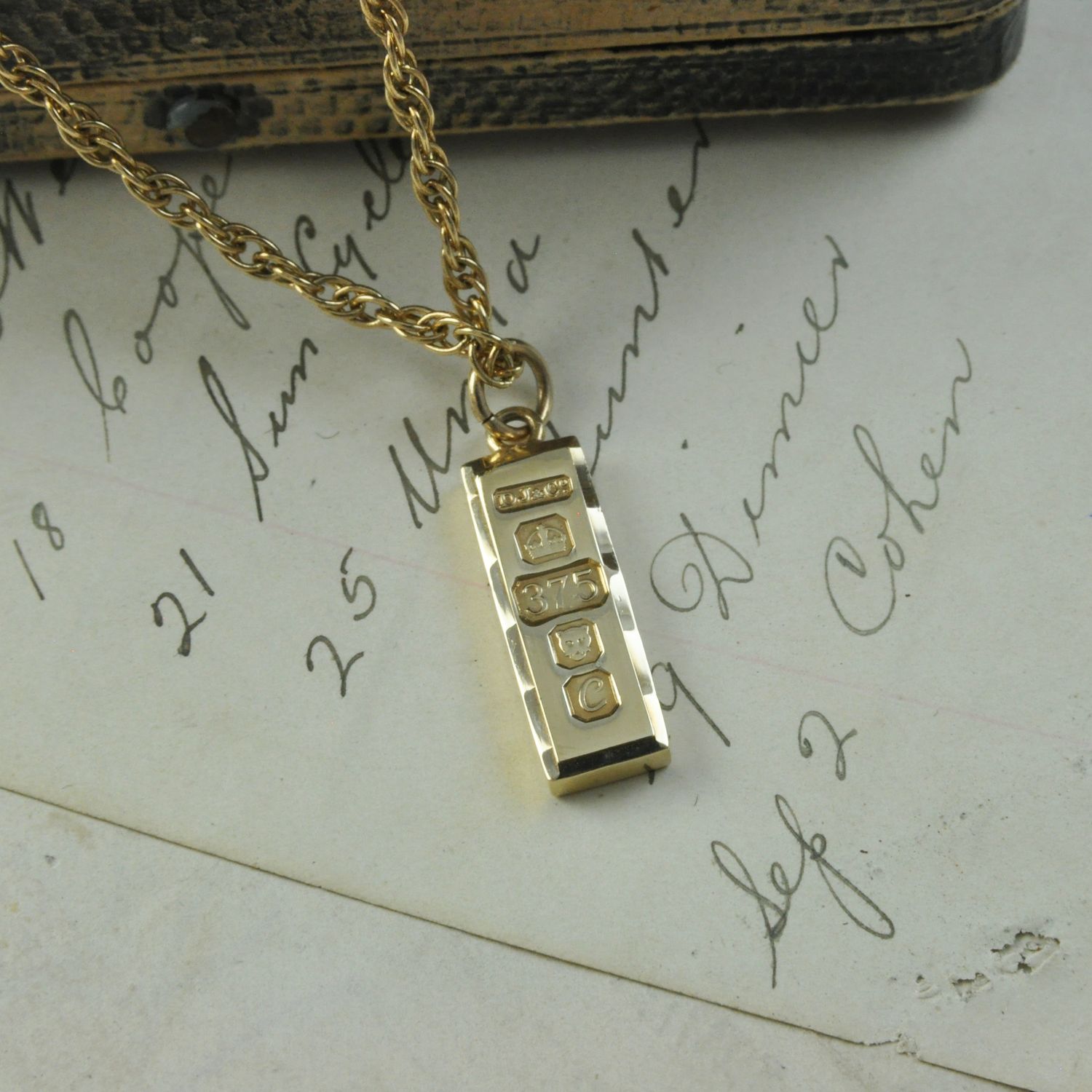 9ct Gold Ingot Pendant