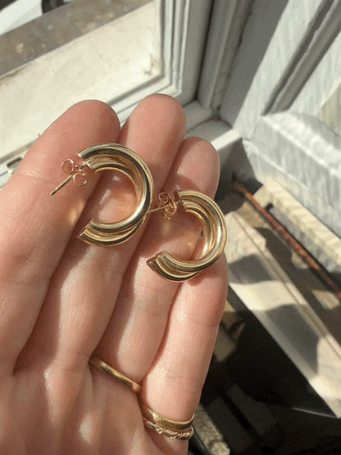 9ct Gold Twisted Hoop Studs