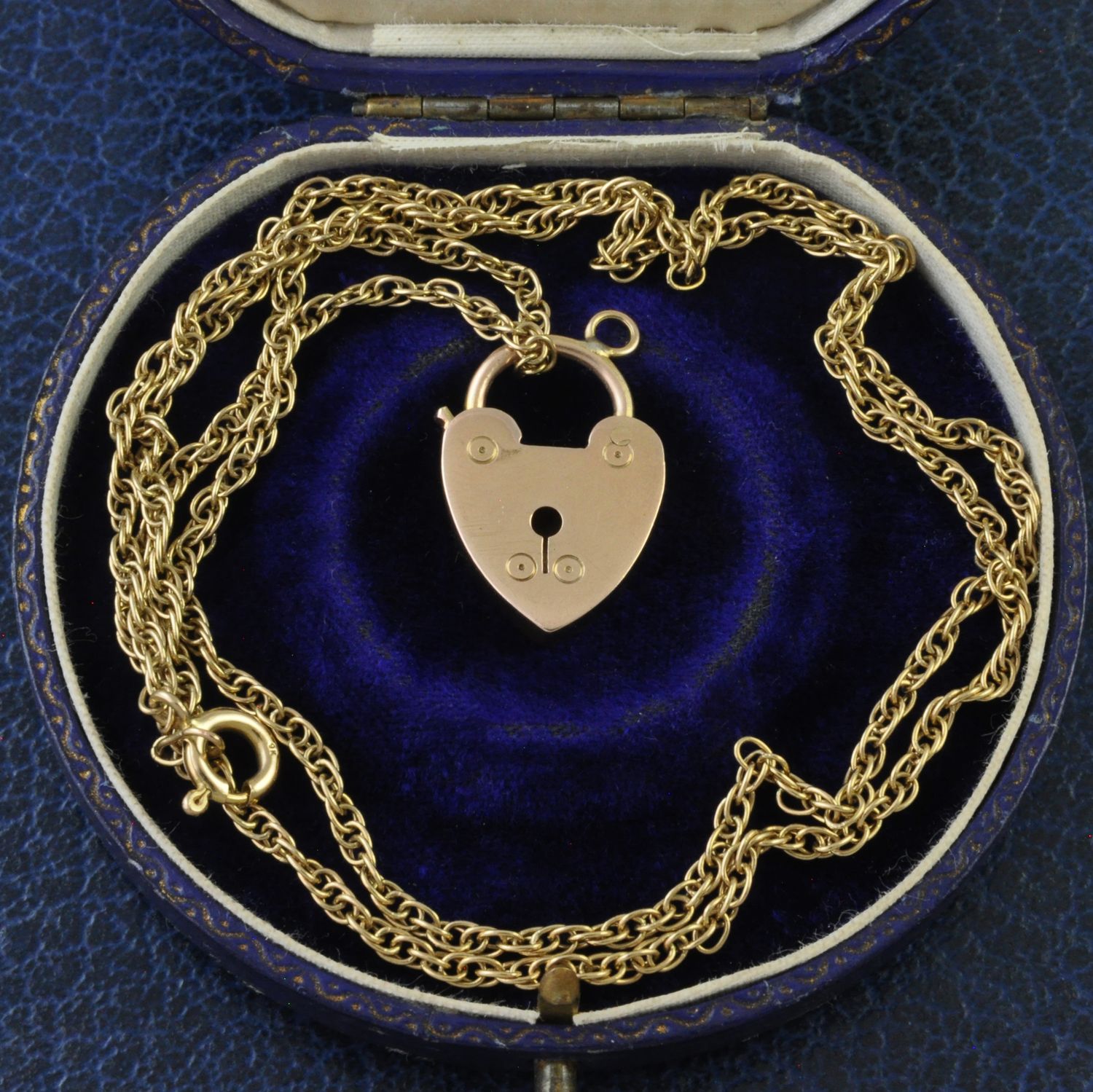 Antique 9ct Rose Gold Heart Padlock