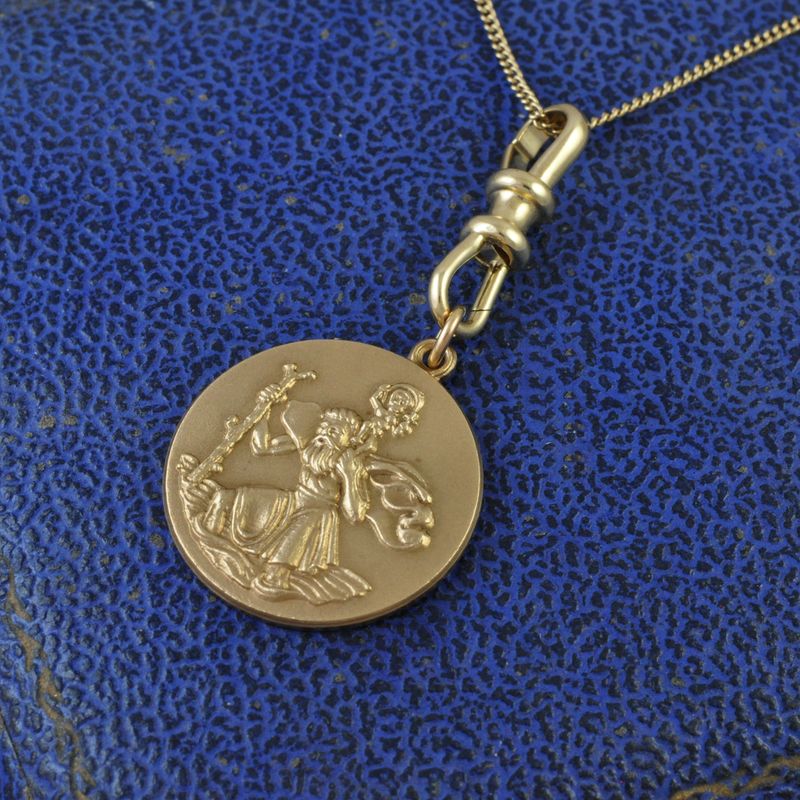 Vintage 9ct Gold St Christopher Pendant