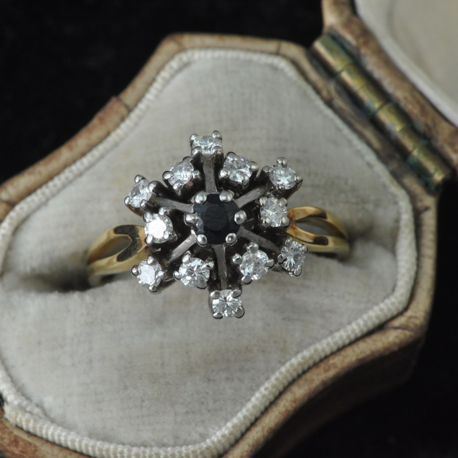 Sapphire & Diamond Abstract Cluster Ring Sapphire & Diamond Abstract Cluster Ring