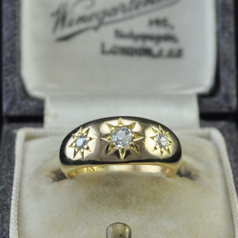 Antique 18ct Diamond Gypsy Ring