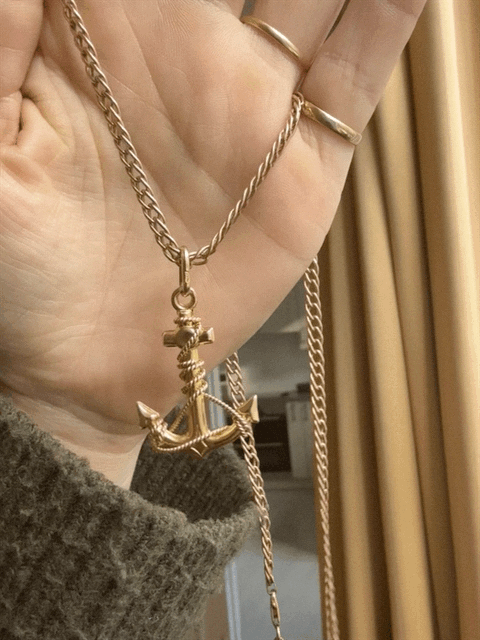 9ct Gold Anchor Pendant
