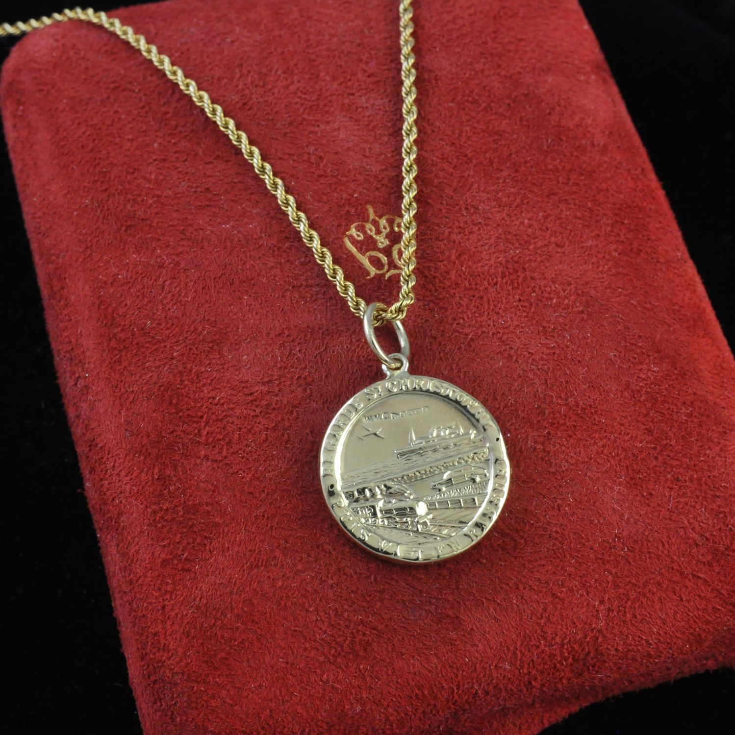 Vintage 9ct Double Sided St Christopher