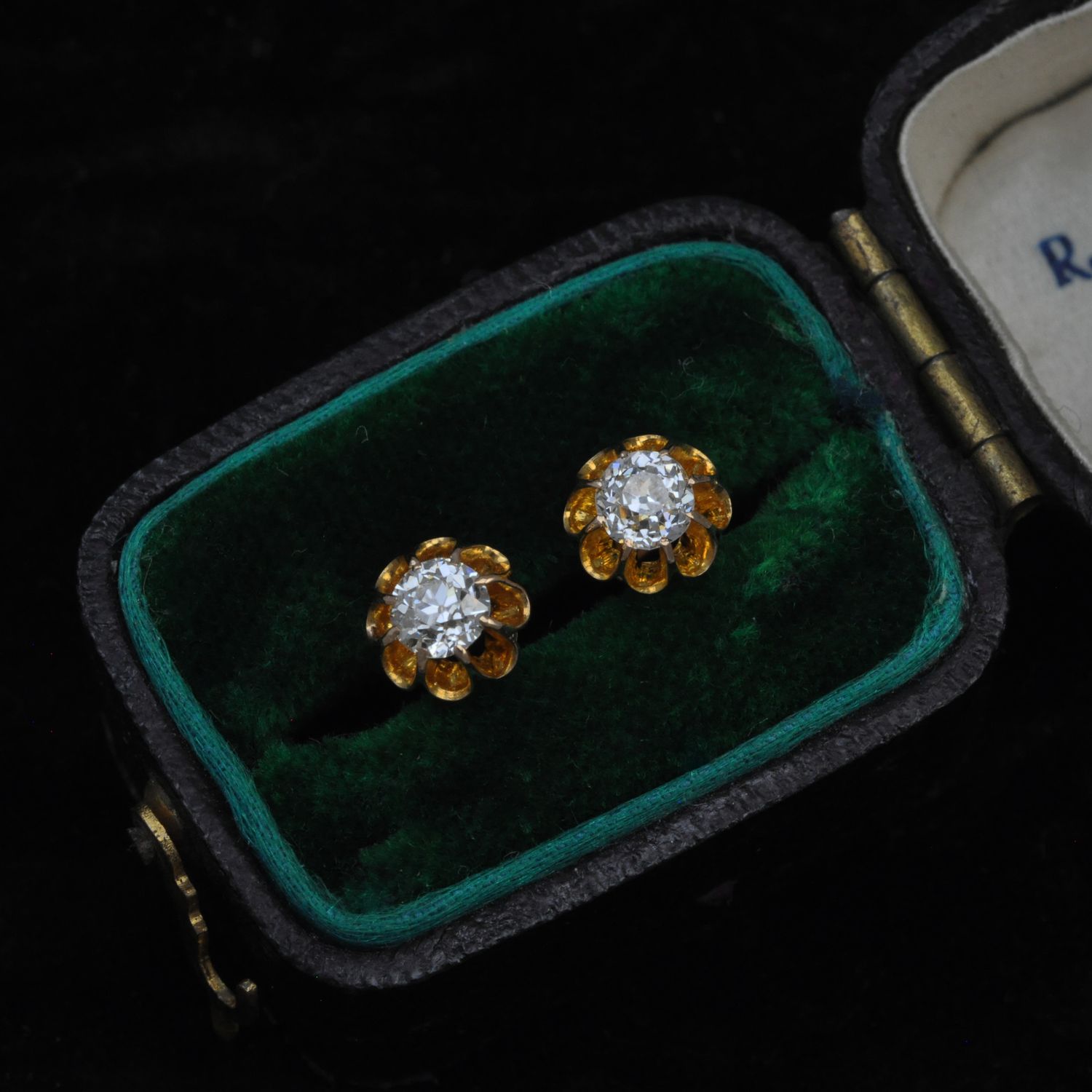 Antique 14ct Diamond Studs Antique 14ct Diamond Studs