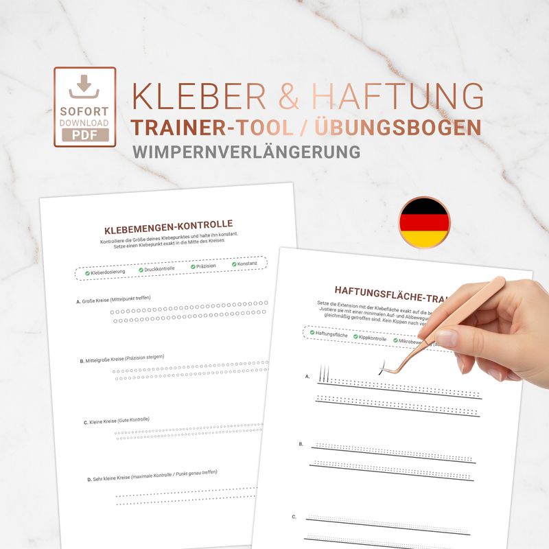 Kleber &amp; Haftung Training | Wimpernverlängerung PDF