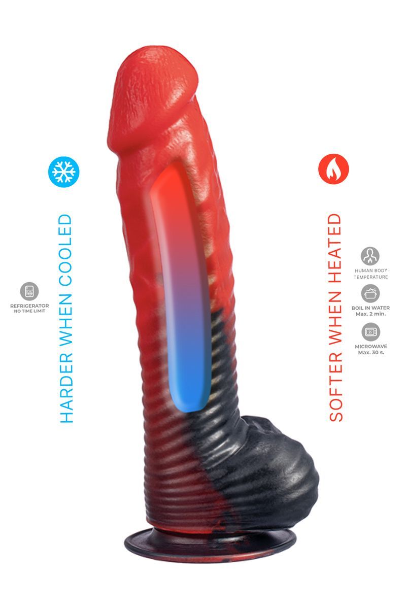 ​Devil - Gode Ventouse Réaliste Thermo-Réactif – Silicone Liquide SilexD Fantasy