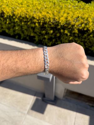 Pulsera Cubana Diamantada en Plata Italiana 925 – Diseño Sólido y Brillante