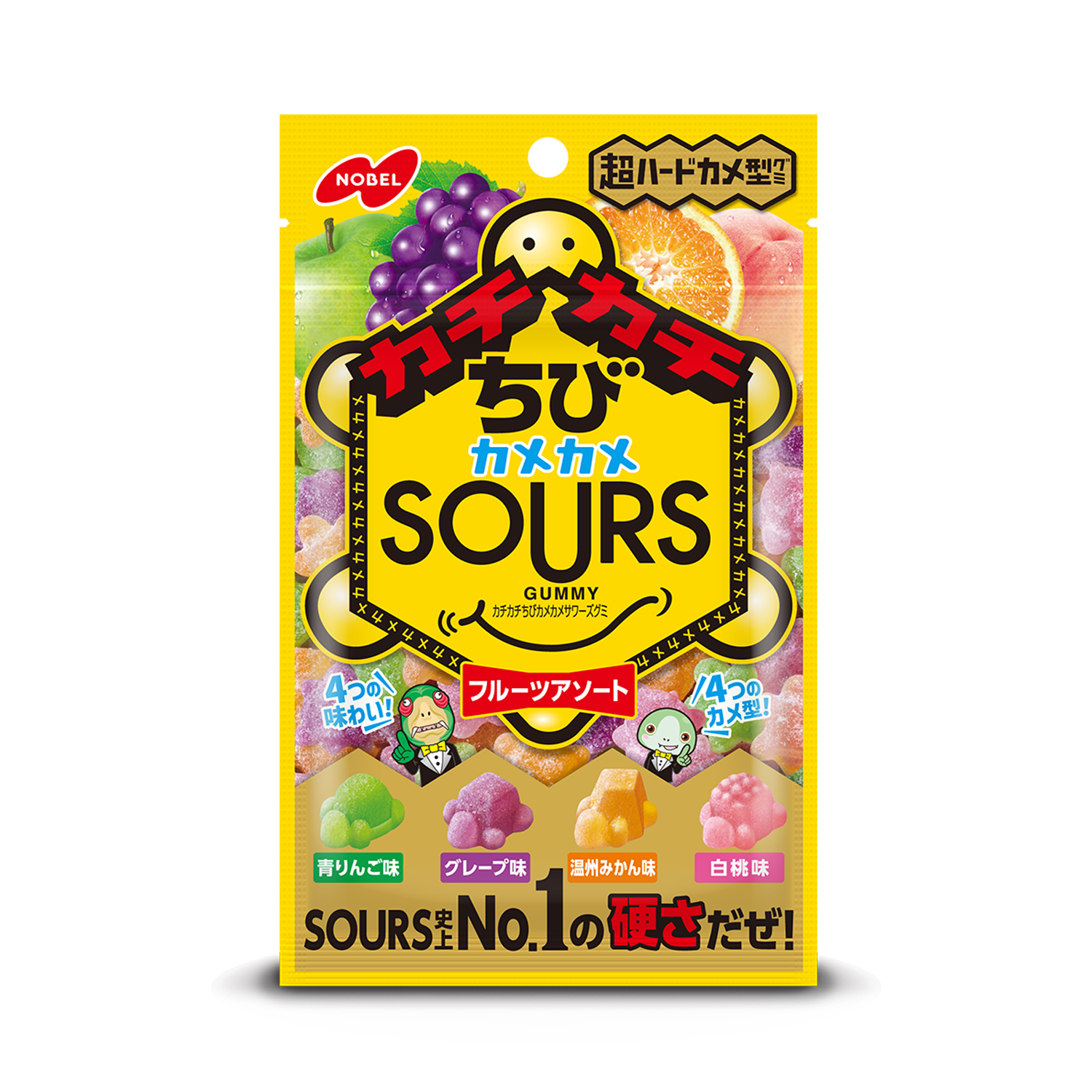 Nobel Kachi-Kachi Chibi Kamekame Sours Gummy Fruit Assort 70g - Sale