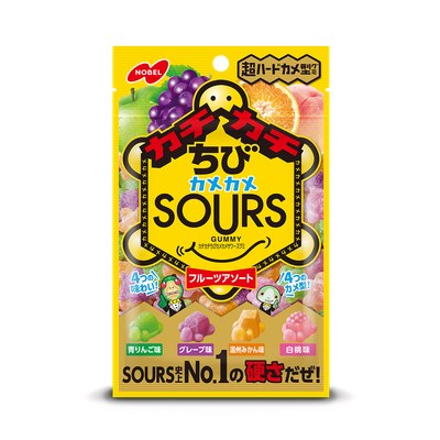 Nobel Kachi-Kachi Chibi Kamekame Sours Gummy Fruit Assort 70g - Sale