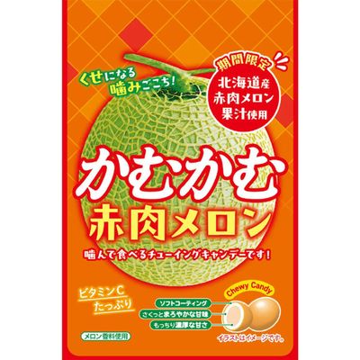 UHA Mikakuto Kamukamu Red Flesh Melon Candy 30g