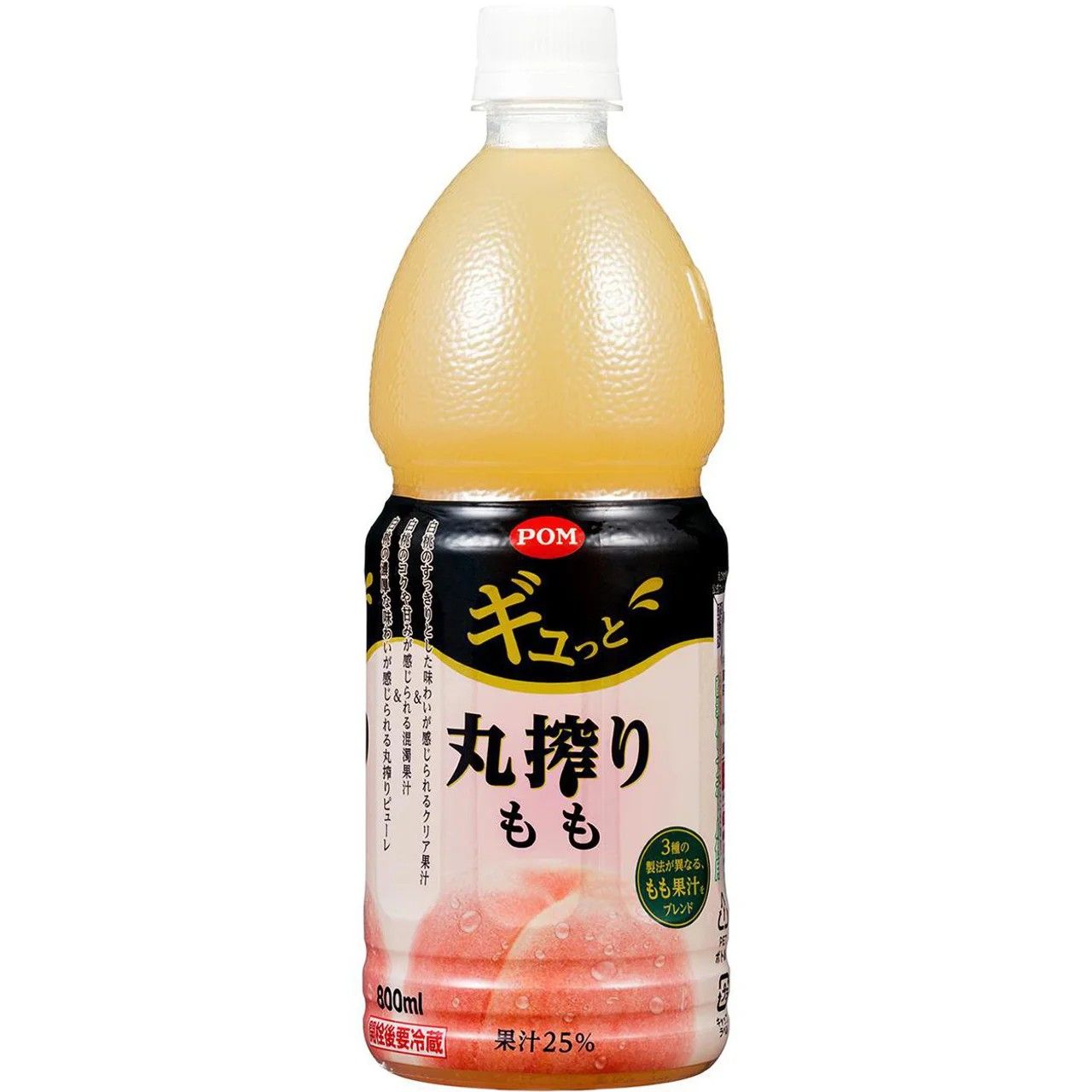 Ehime Beverage Gyutto Whole-Squeezed Peach Drink 800ml