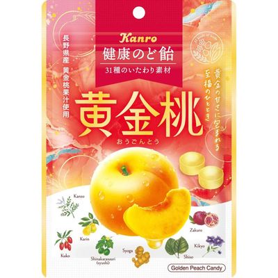 Kanro Kenko Nodo Ame Golden Peach Candy (80g)