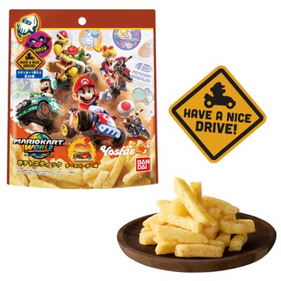 Bandai Mario Kart World Potato Stick Cheeseburger Flavor with Sticker 32g