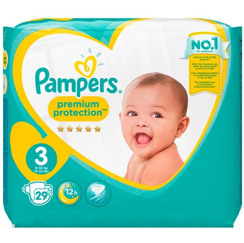 PAMPERS PREMIUM PROTECTION SIZE 3/3+ x29/Pack, 6-10kg, MIDI