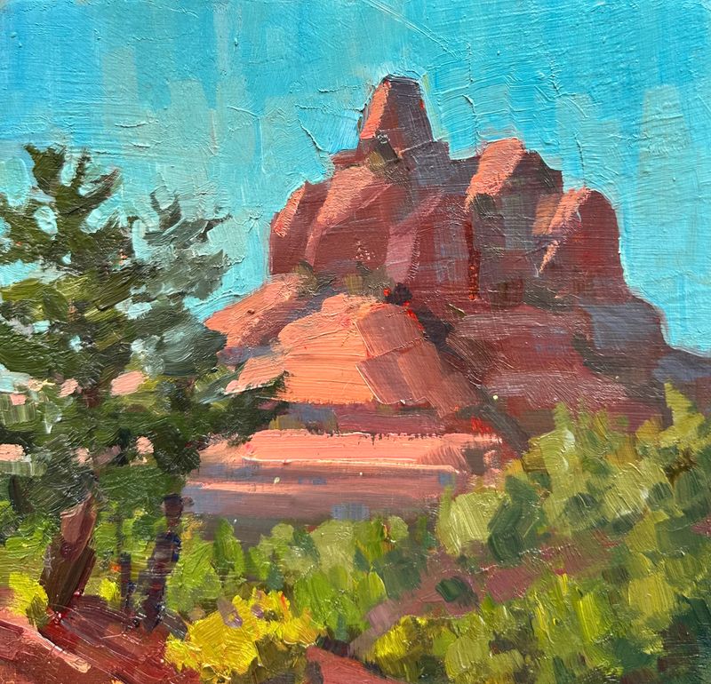 Bell Rock - Original Oil Painting - 8x8” - Unframed