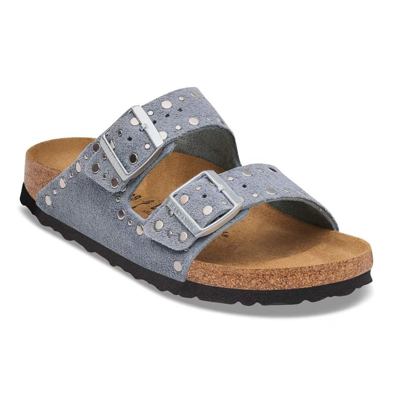 Arizona Rivet Suede in Stone Blue
