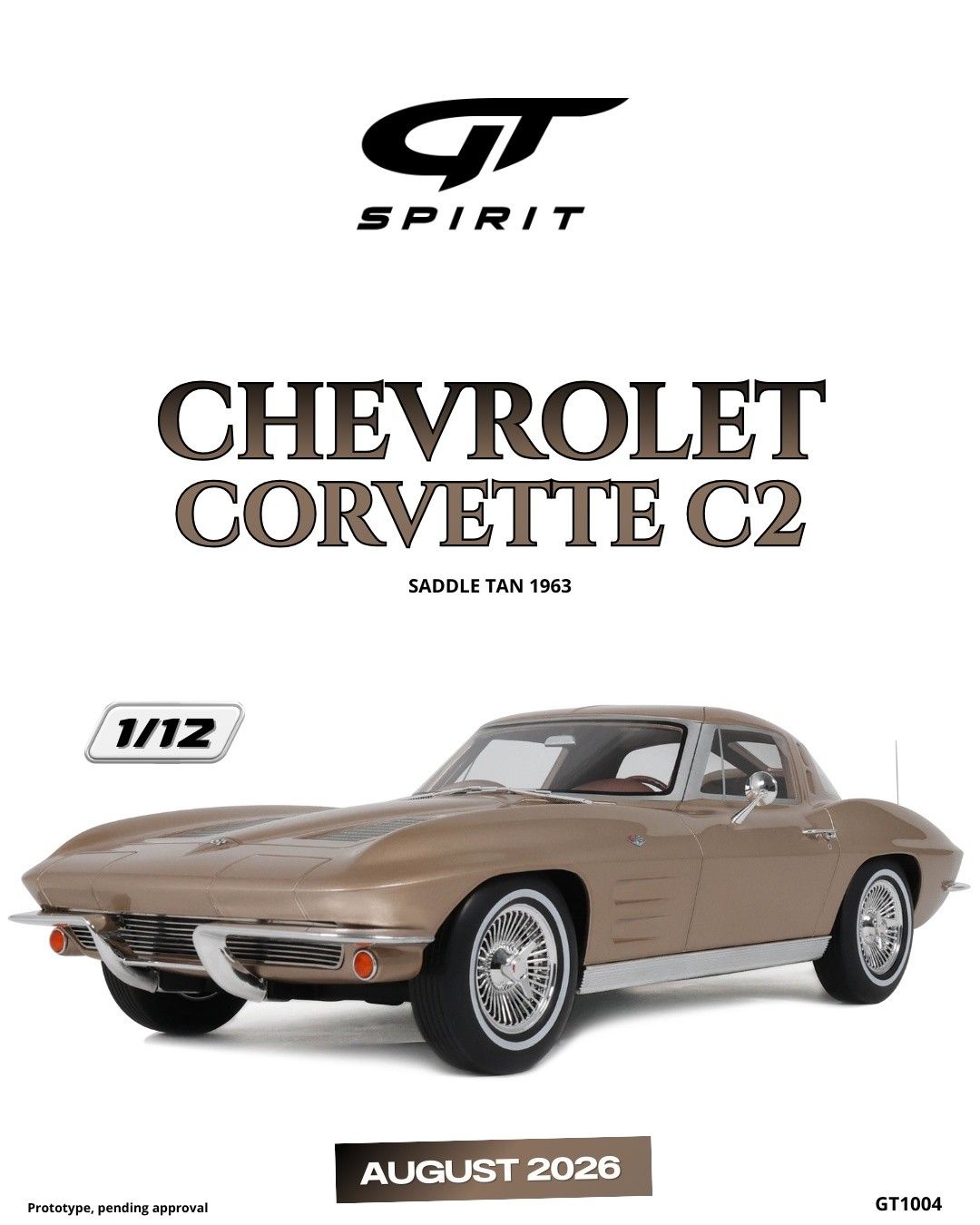 1:12 GT Spirit - 1963 Chevrolet Corvette C2 Saddle Tan