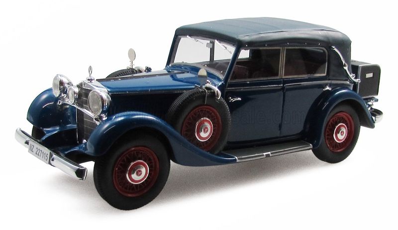1:43 Esval Model - 1933 Mercedes Benz 290 W18 D Passo Corto Cabriolet Closed - Blue Red