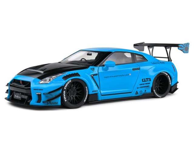 1:18 Solido - 2024 Nissan GT-R (R35) W/ Liberty Walk bodykit 2.0, blue