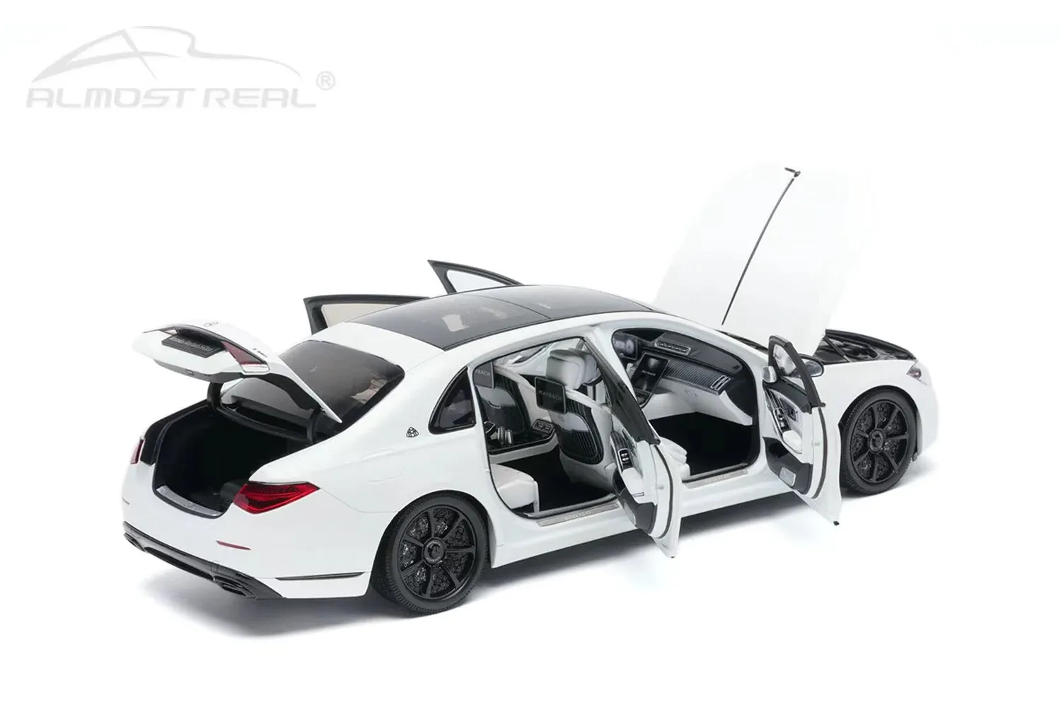 1:18 Almost Real - 2023 Mercedes Benz S Class S600 V12 Biturbo Maybach White