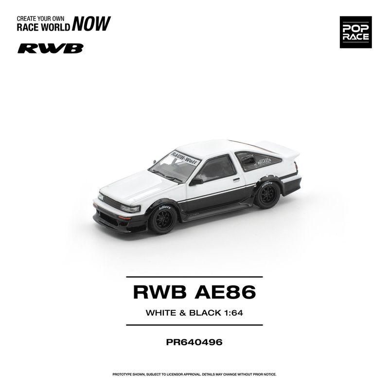 1:64 Pop Race Limited - RWB AE86, white/black 1:64 Pop Race Limited - RWB AE86, white/black