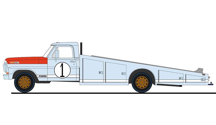 1:18 ACME - 1970 Ford F-350 Ramp Truck - #1 1966 Le Mans