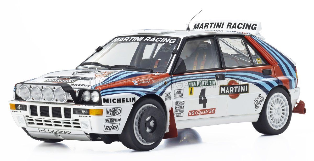 1:18 Kyosho - Lancia Delta HF Integrale Evoluzione Martini #4 Winner Rally Portugal 1992 J. Kankkunen - J. Piironen