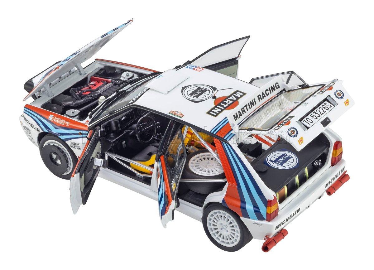 1:18 Kyosho - Lancia Delta HF Integrale Evoluzione Martini #4 Winner Rally Portugal 1992 J. Kankkunen - J. Piironen