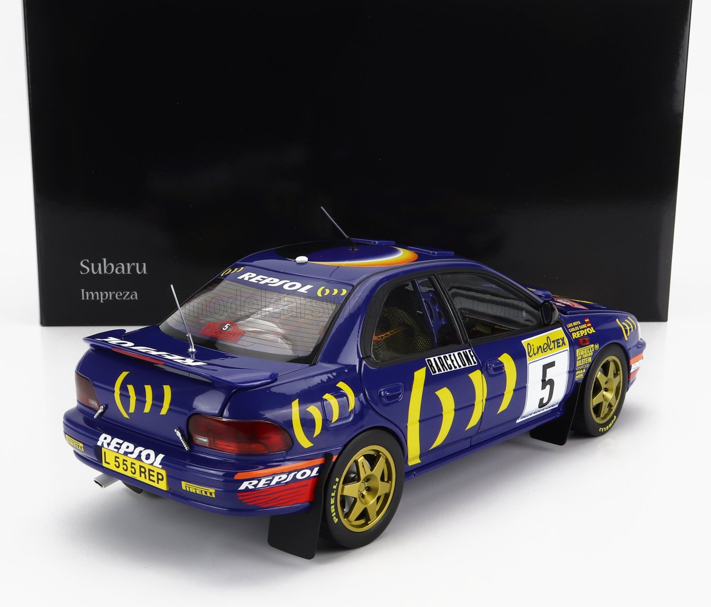 1:18 Kyosho - Subaru Impreza 555 Repsol #5 Winner Rally Monte Carlo 1995 C. Sainz - L. Moya