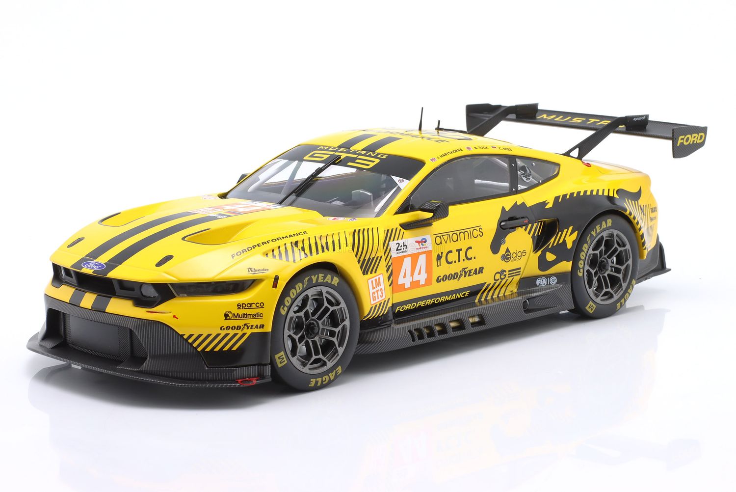 1:18 Ixo - Ford Mustang GT3 Coyote 5.4L V8 Team Proton Competition #44 24h Le Mans 2024 C. Mies - B. Tuck - J. Hartshorne
