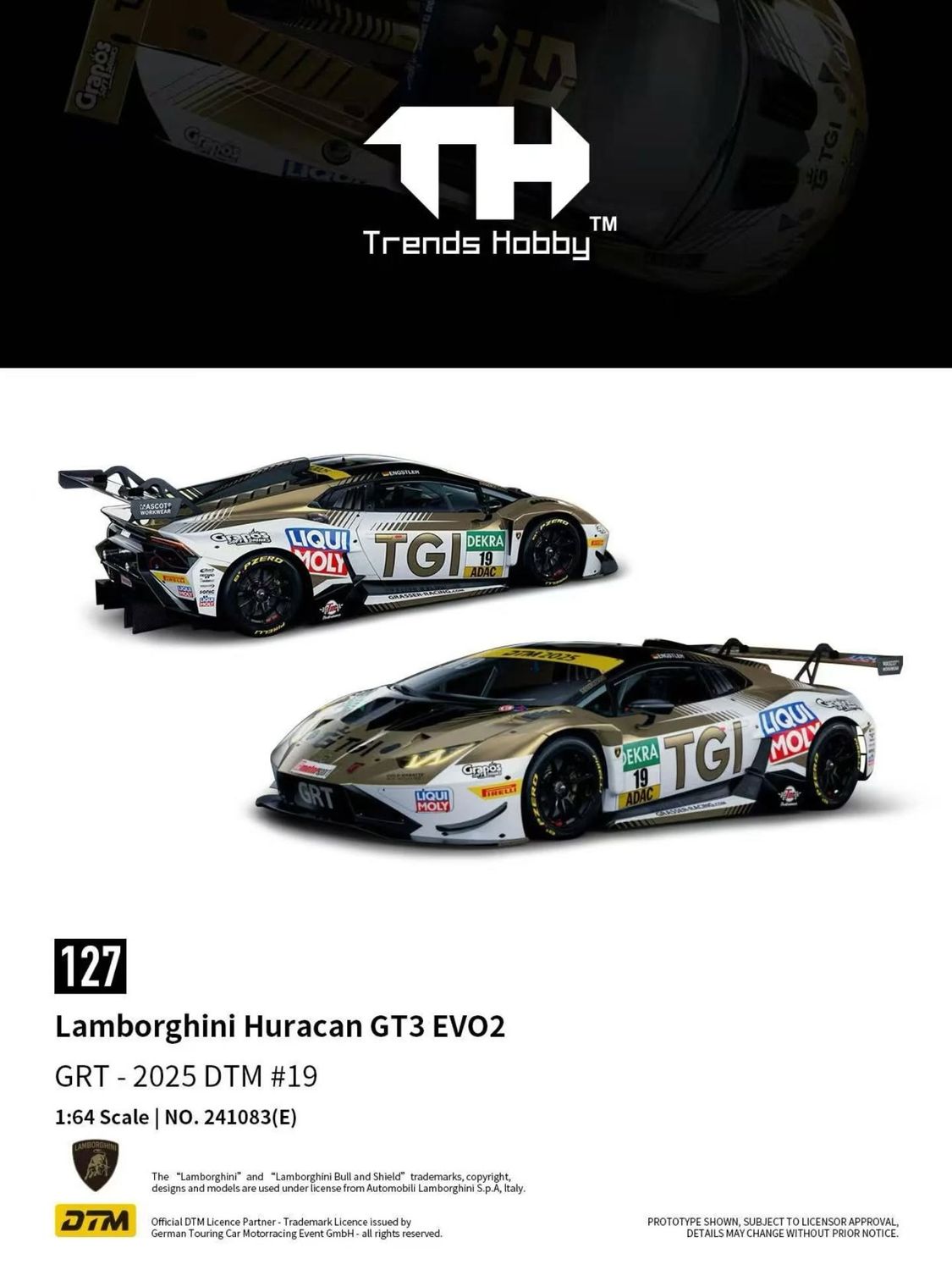 1:64 Trends Hobby - Lamborghini Huracan GT3 Evo 2 DTM 2025 #19