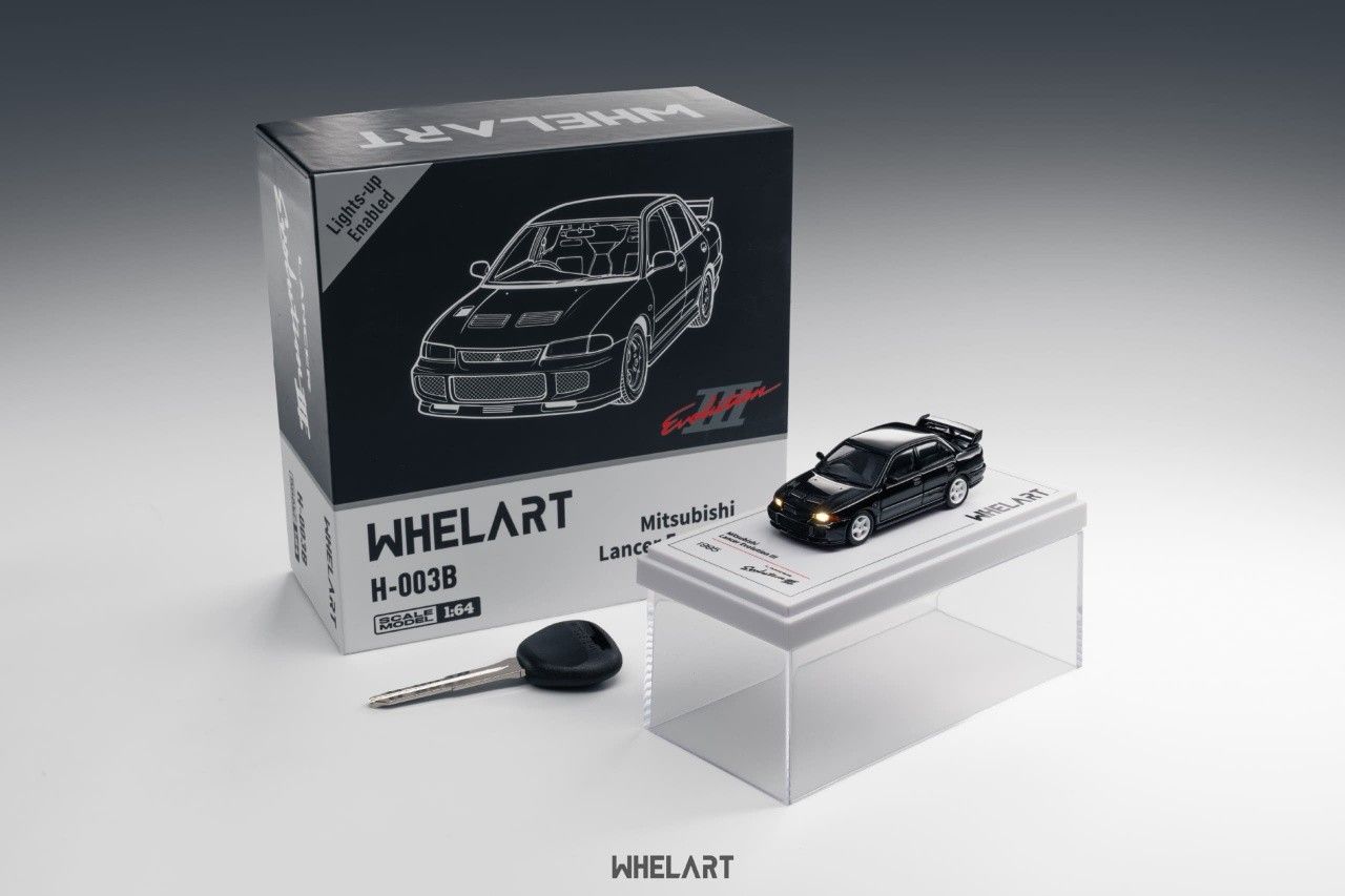1:64 Whelart - Mitsubishi EVO 3 Light-up, black (Light-up)