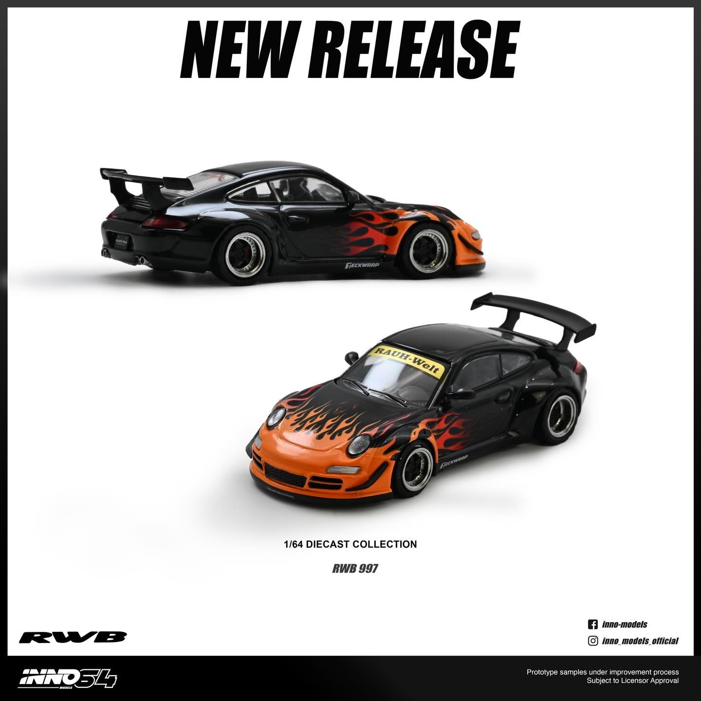 1:64 Inno64 - RWB 997, orange burning flame