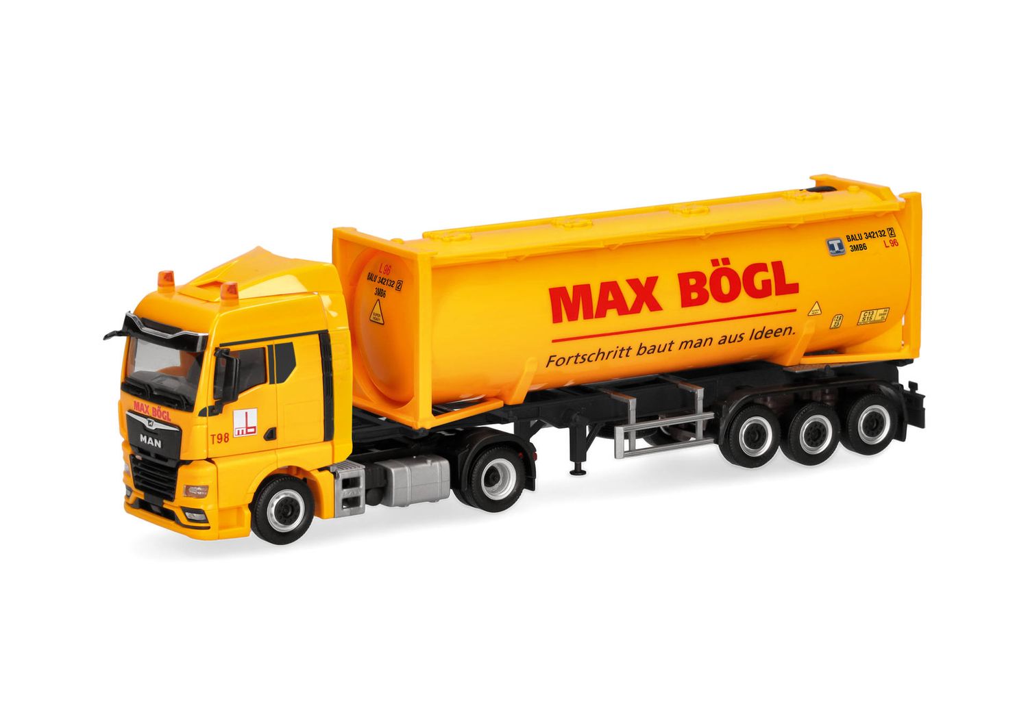 1:87 Herpa - MAN TGX GM 30ft Drucksilcontainer-Sattelzug "Max Bögl"