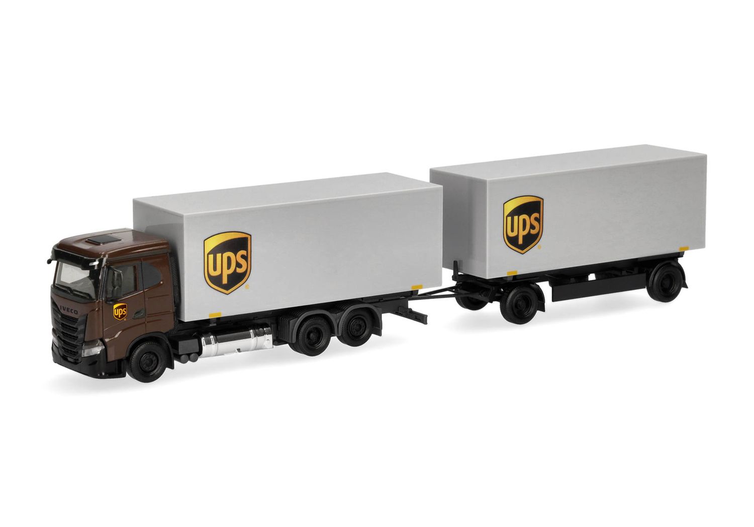 1:87 Herpa - Iveco S-Way FD Wechselkoffer-Hängerzug "UPS"