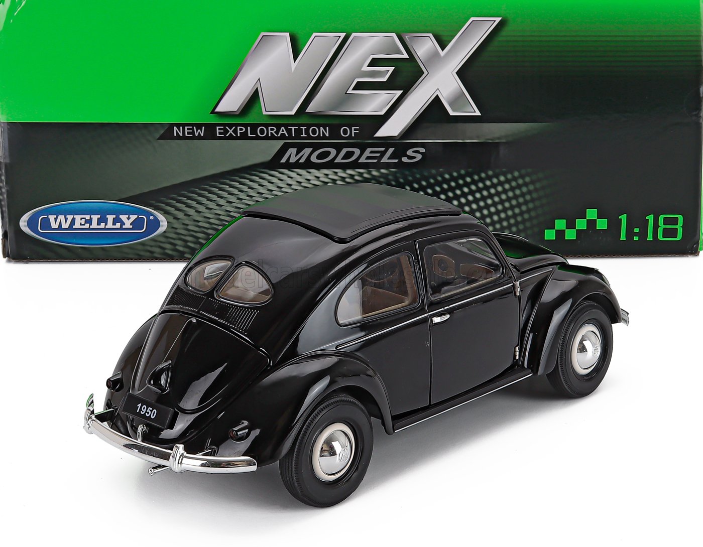 1:18 Welly - 1950 Volkswagen Beetle Classic Closed Roof Black