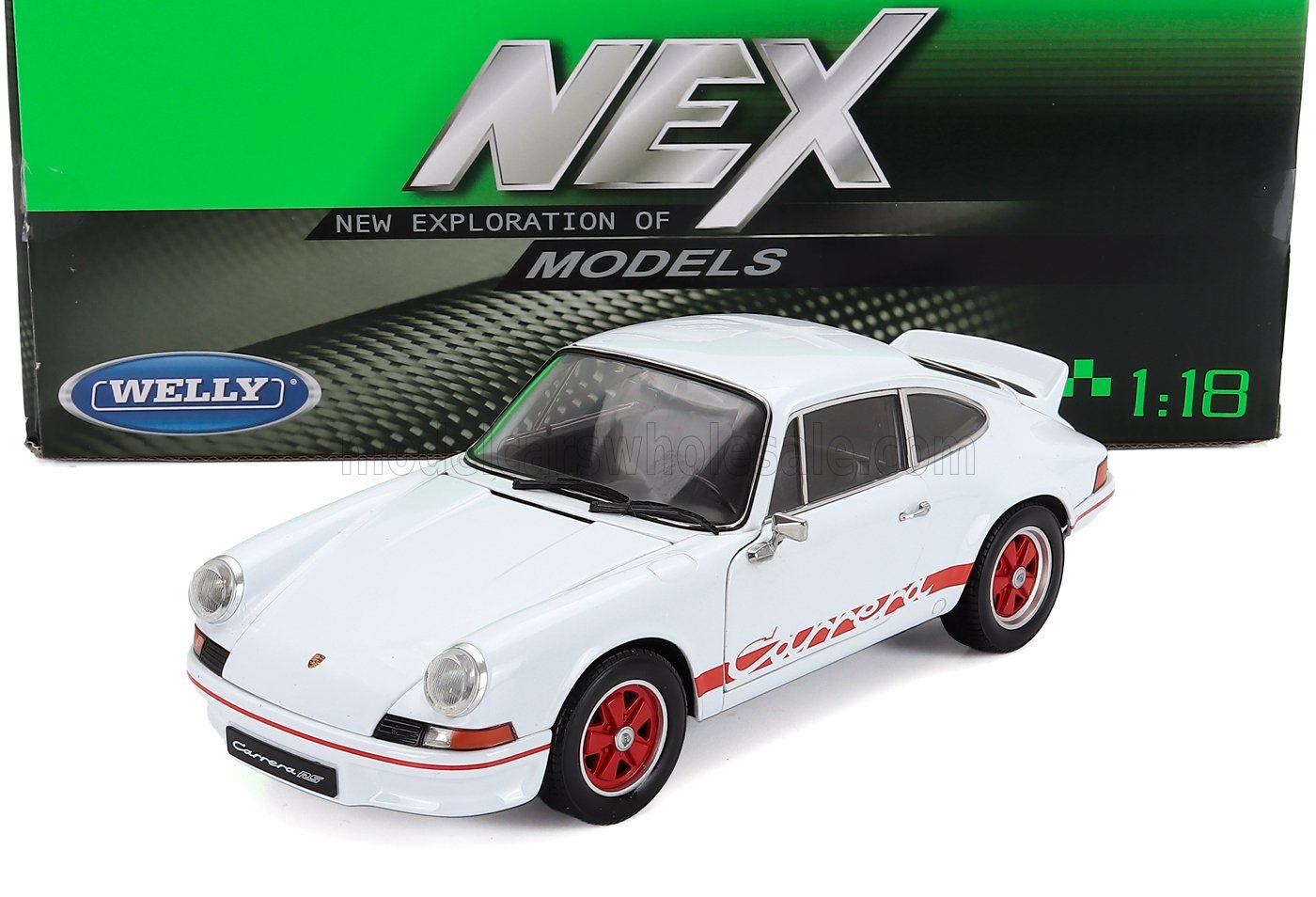 1:18 Welly - 1973 Porsche 911 Carrera RS 2.7 Coupe White Red