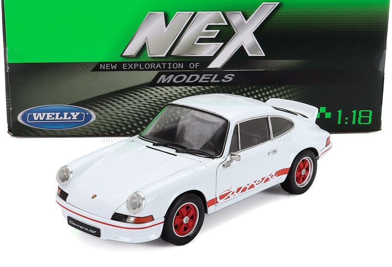 1:18 Welly - 1973 Porsche 911 Carrera RS 2.7 Coupe White Red 1:18 Welly - 1973 Porsche 911 Carrera RS 2.7 Coupe White Red