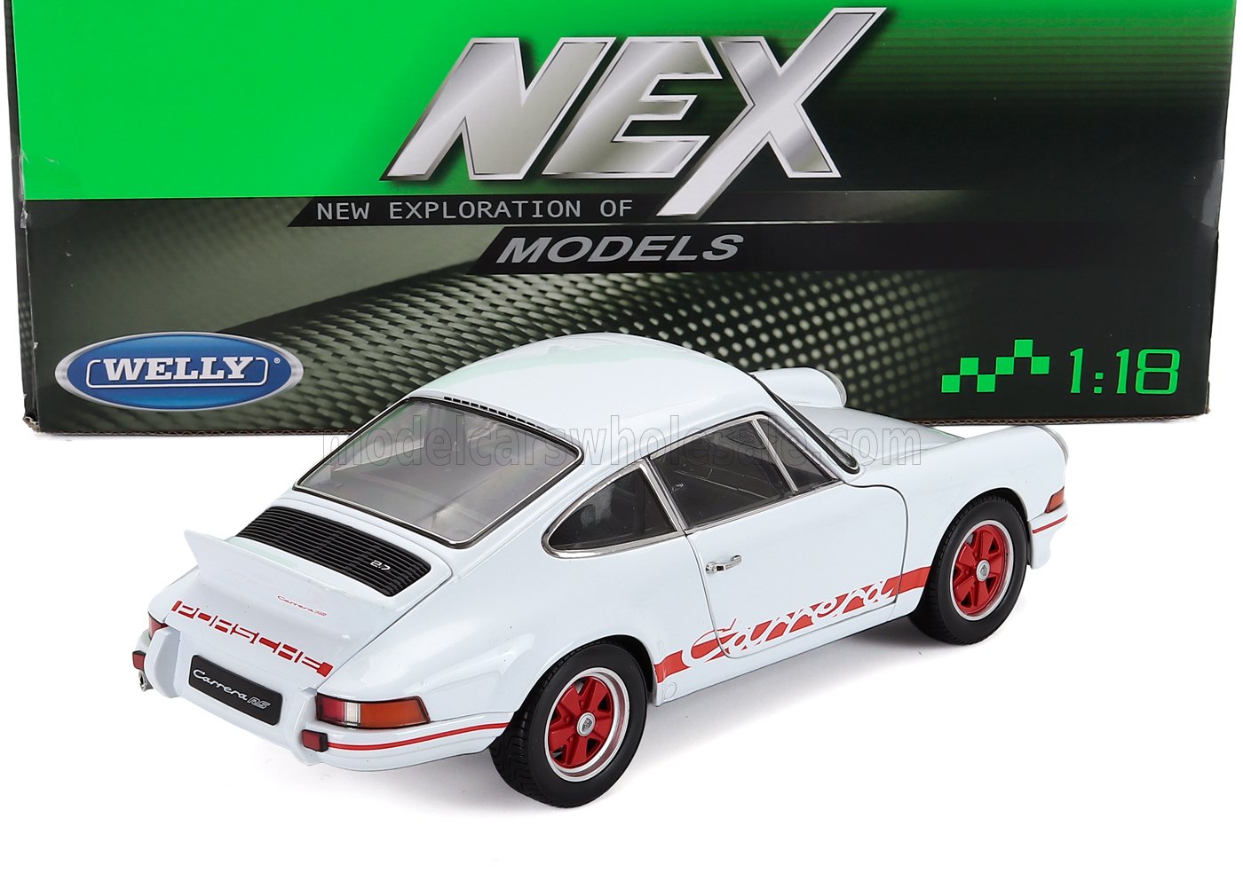 1:18 Welly - 1973 Porsche 911 Carrera RS 2.7 Coupe White Red