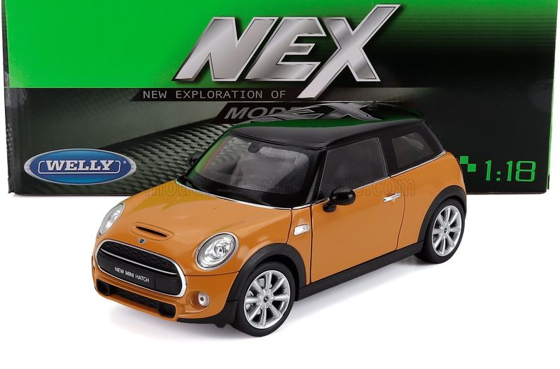 1:18 Welly - 2015 Mini Cooper Hatch 2-Door Ochre Black 1:18 Welly - 2015 Mini Cooper Hatch 2-Door Ochre Black