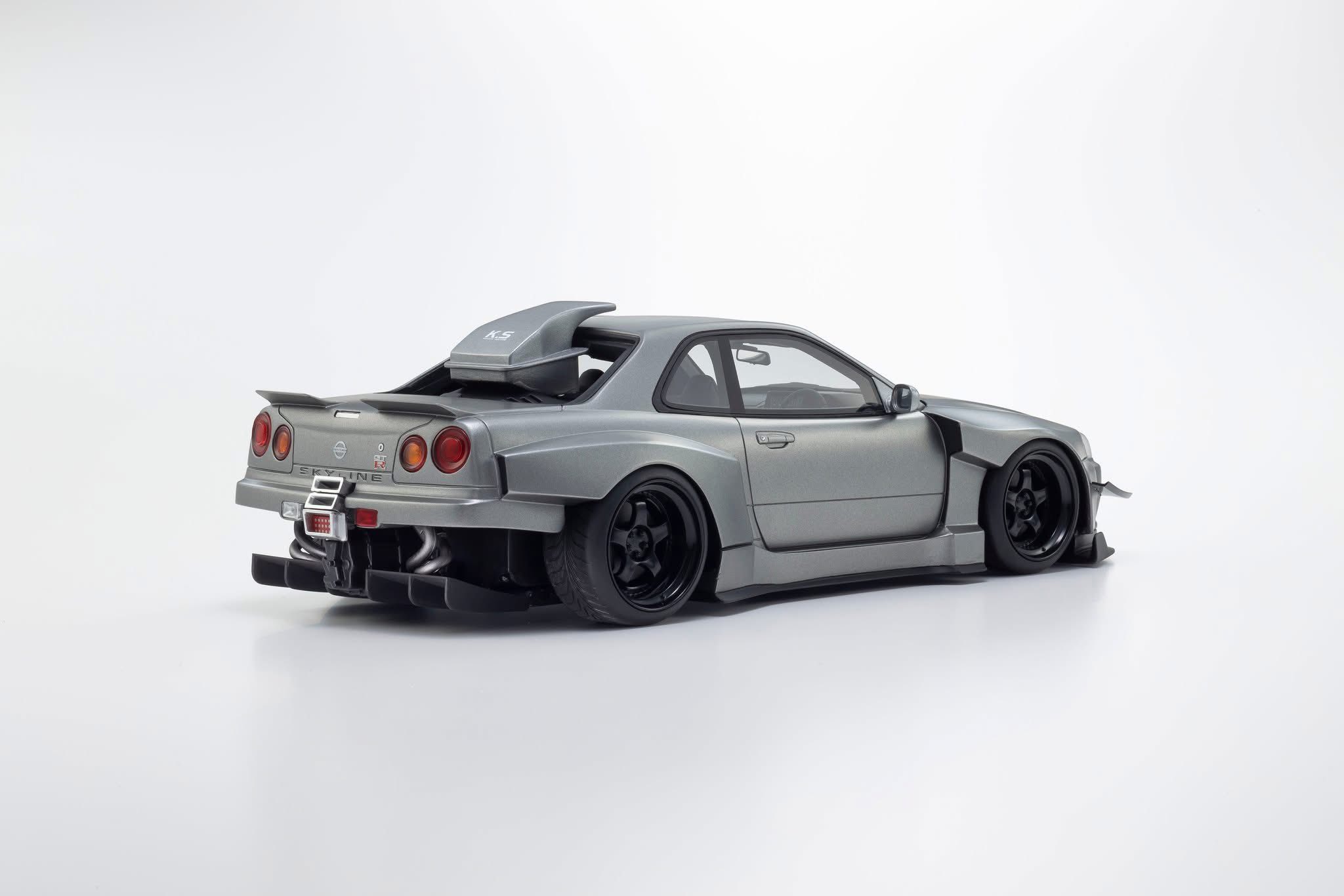 1:18 Kyosho - 2007 Nissan Skyline GT-R (R34) Khyzyl Saleem Grey