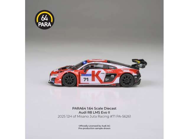 1:64 Para64 - Audi R8 LMS Evo II Team Juta Racing #71 12h Misano 2025 A. Geciauskas - N. Michelon - T. Müller