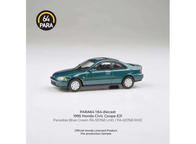 1:64 Para64 - 1995 Honda Civic Coupe EJ1 LHD Blue Green