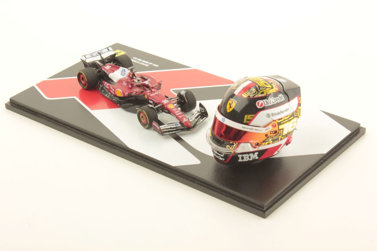 1:43 Looksmart - Ferrari Set F1 SF-25 Team Ferrari HP SF-25 + 1/5 Scale Helmet #44 Las Vegas GP 2025 L. Hamilton